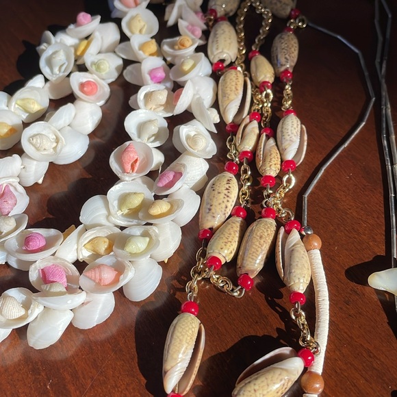 Lot of 13 VTG necklaces & clip earrings Mother of Pearl Shell silver plate - Picture 8 of 11